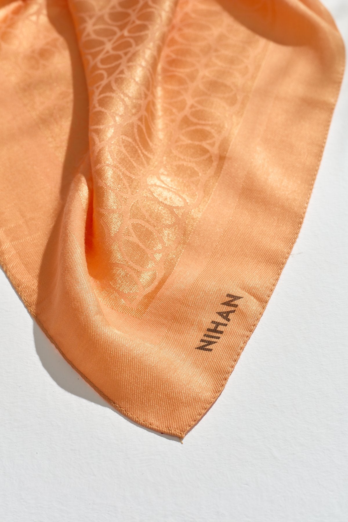 Jacquard Cotton Lyocell Scarf - Orange