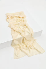 Jacquard Cotton Lyocell Scarf - Beige