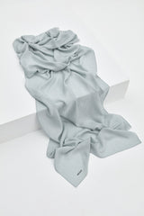 Jacquard Cotton Lyocell Scarf - Grey
