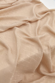 Jacquard Cotton Lyocell Scarf - Dark Beige
