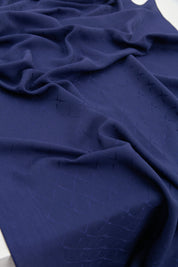 Jakarlı Pamuk Lyocell Şal - Lacivert