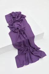 Jacquard Cotton Lyocell Scarf - Plum