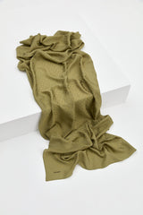 Jacquard Cotton Lyocell Scarf - Olive