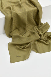 Jacquard Cotton Lyocell Scarf - Olive