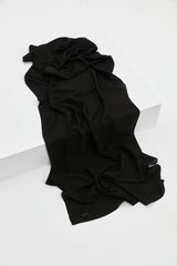 Jacquard Cotton Lyocell Scarf - Black