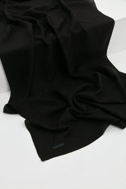 Jacquard Cotton Lyocell Scarf - Black