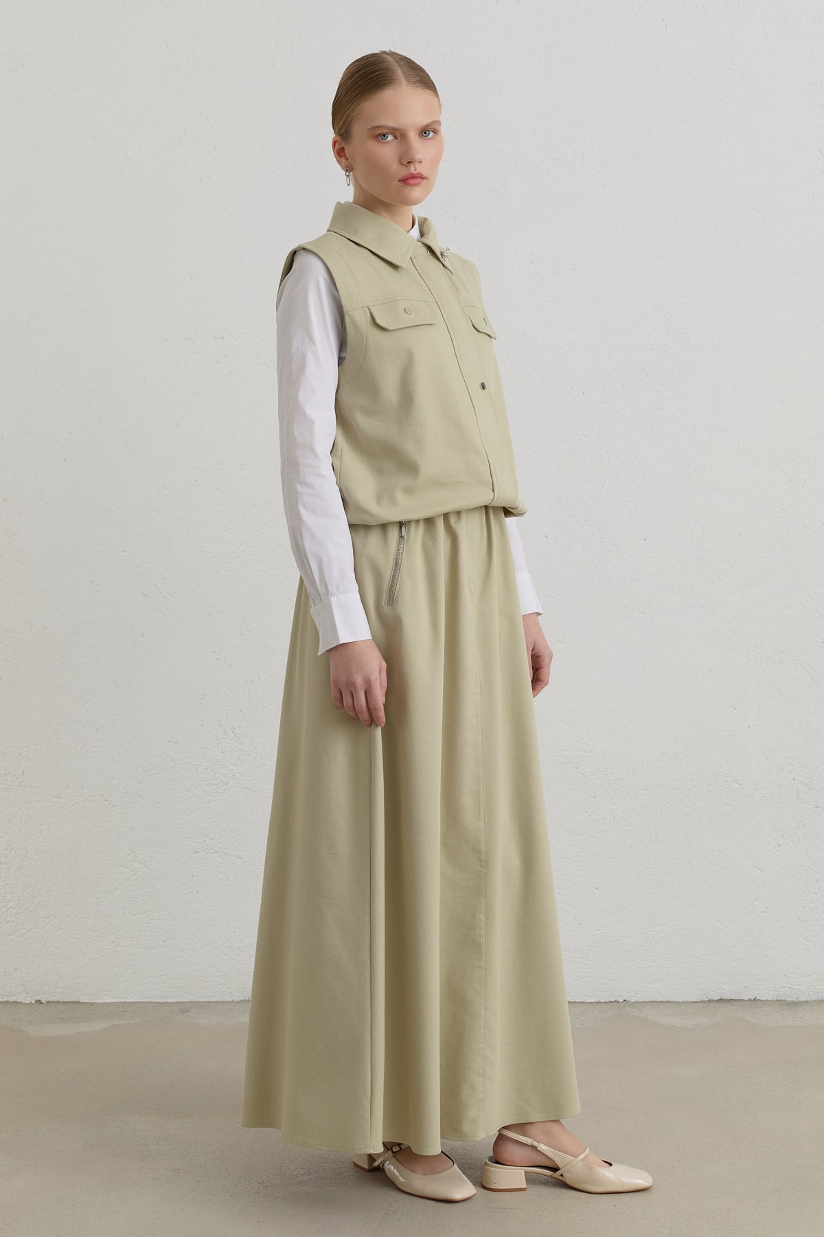 Canvas Skirt Cotton Set - Thyme