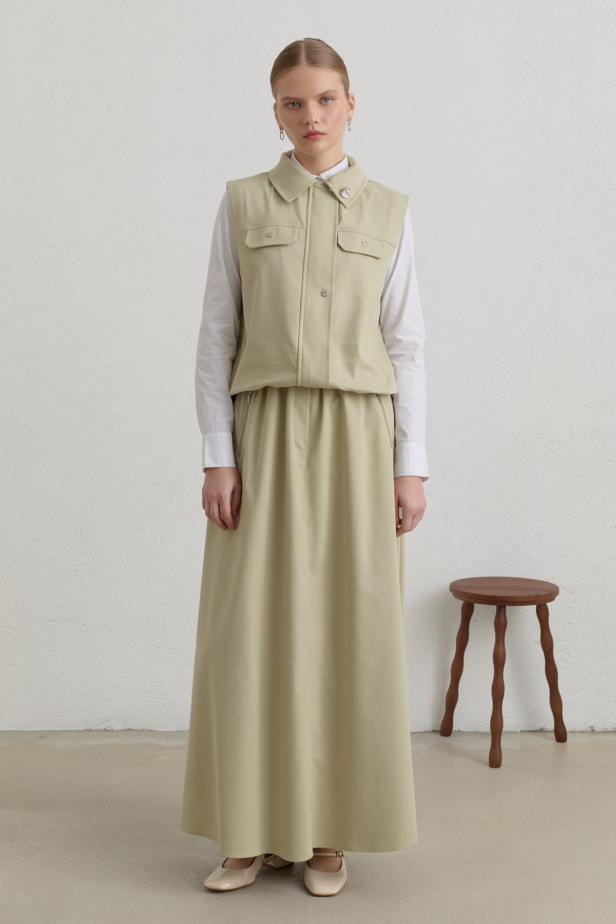 Canvas Skirt Cotton Set - Thyme