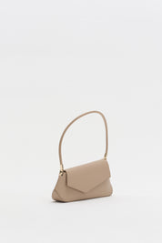 Asymmetric Shoulder Bag with Flap - Earth