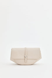 Crossbody Bag with Flap Closure - Beige
