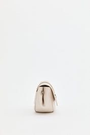 Crossbody Bag with Flap Closure - Beige