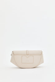 Crossbody Bag with Flap Closure - Beige