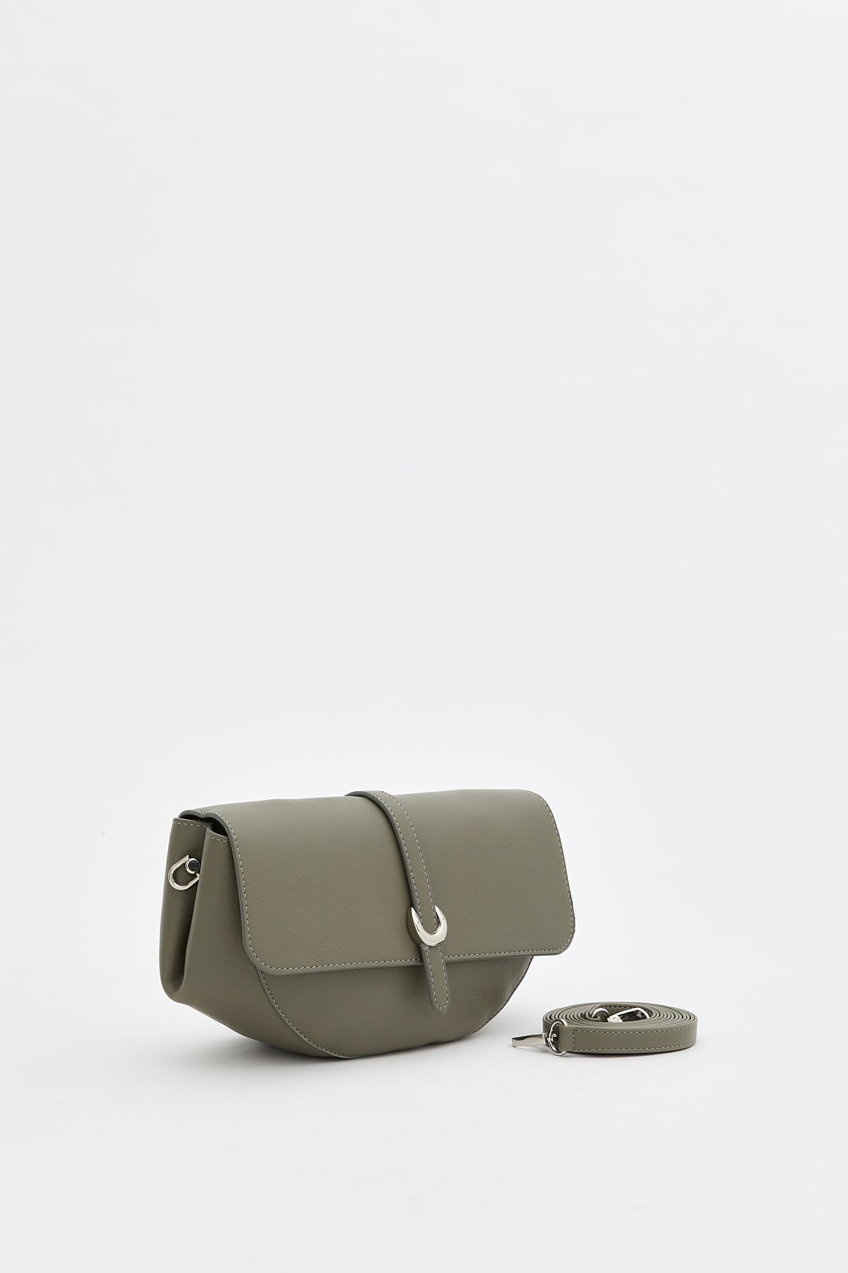 Crossbody Bag with Flap - Khaki