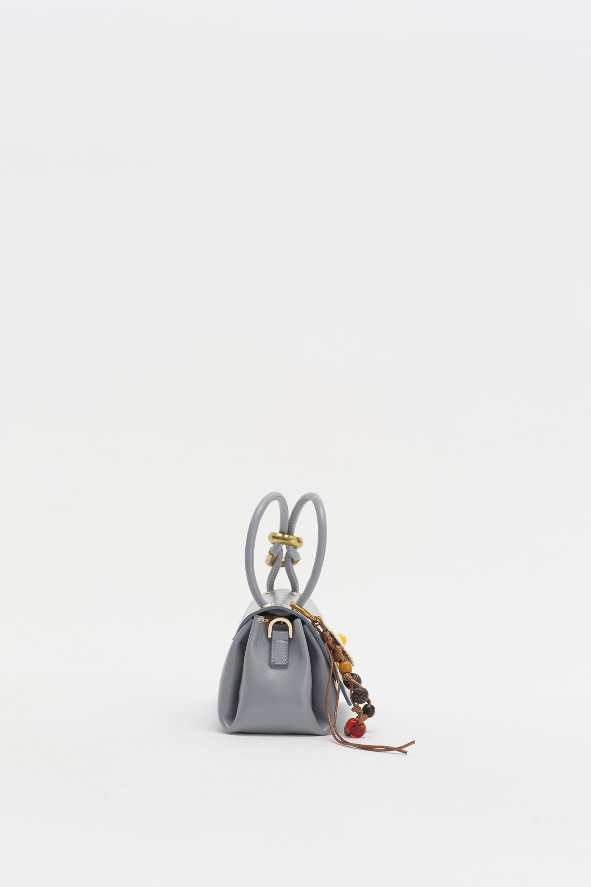 Flap Crossbody Bag with Charm Accessory - Blue