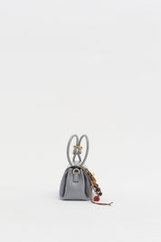 Flap Crossbody Bag with Charm Accessory - Blue