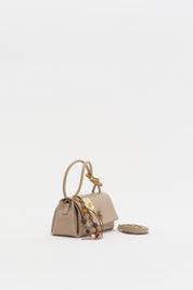 Flap Crossbody Bag with Charm Accessory - Earth