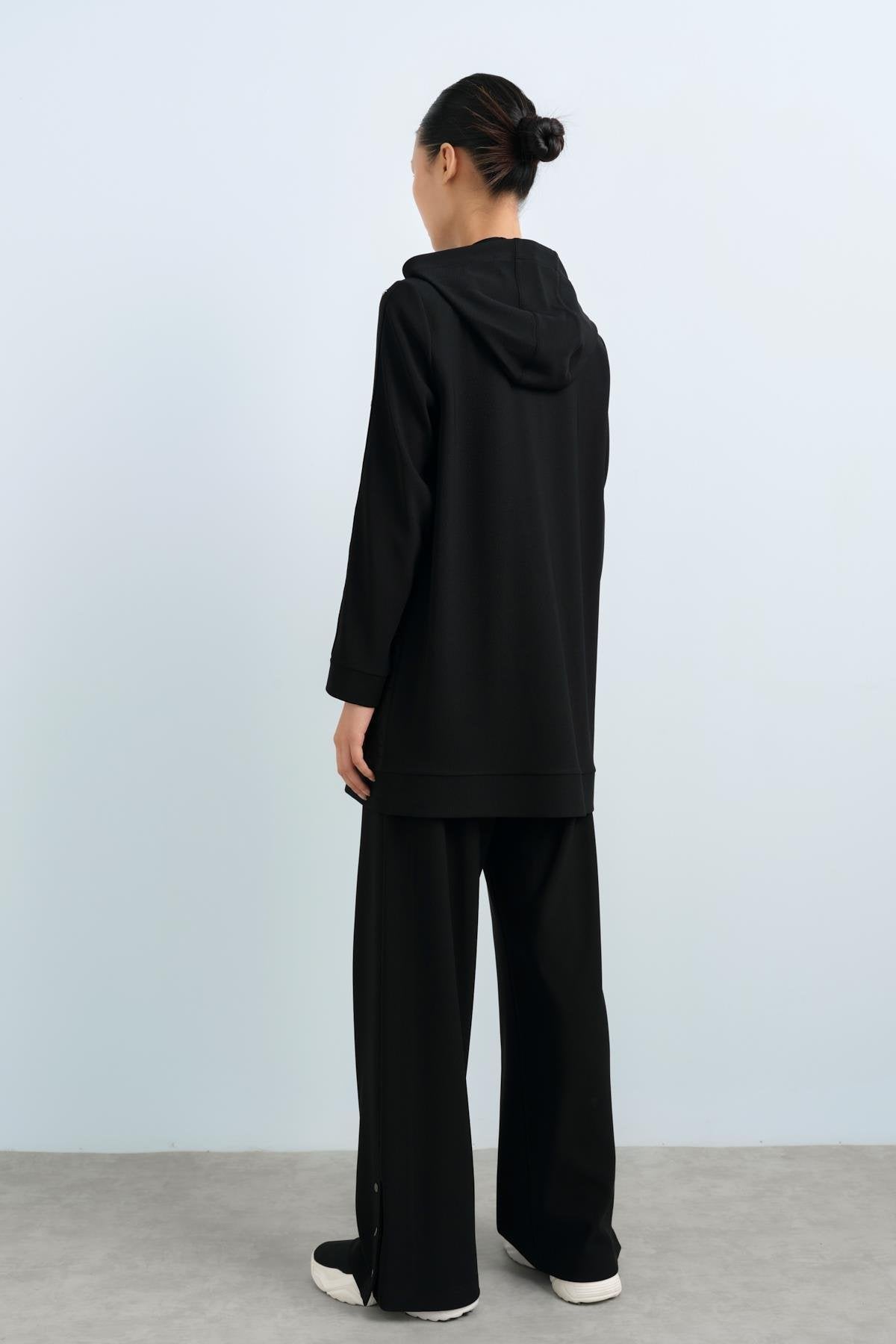Quilted Mixed Trousers Ready-to-Wear Set - Black