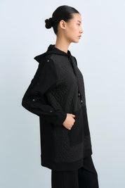 Quilted Mixed Trousers Ready-to-Wear Set - Black