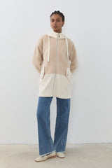 Hooded Angora Coat - Beige
