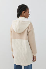 Hooded Angora Coat - Beige