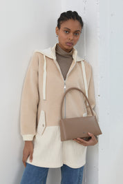 Hooded Angora Coat - Beige
