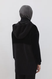 Kapşonlu Angora Kaban - Siyah