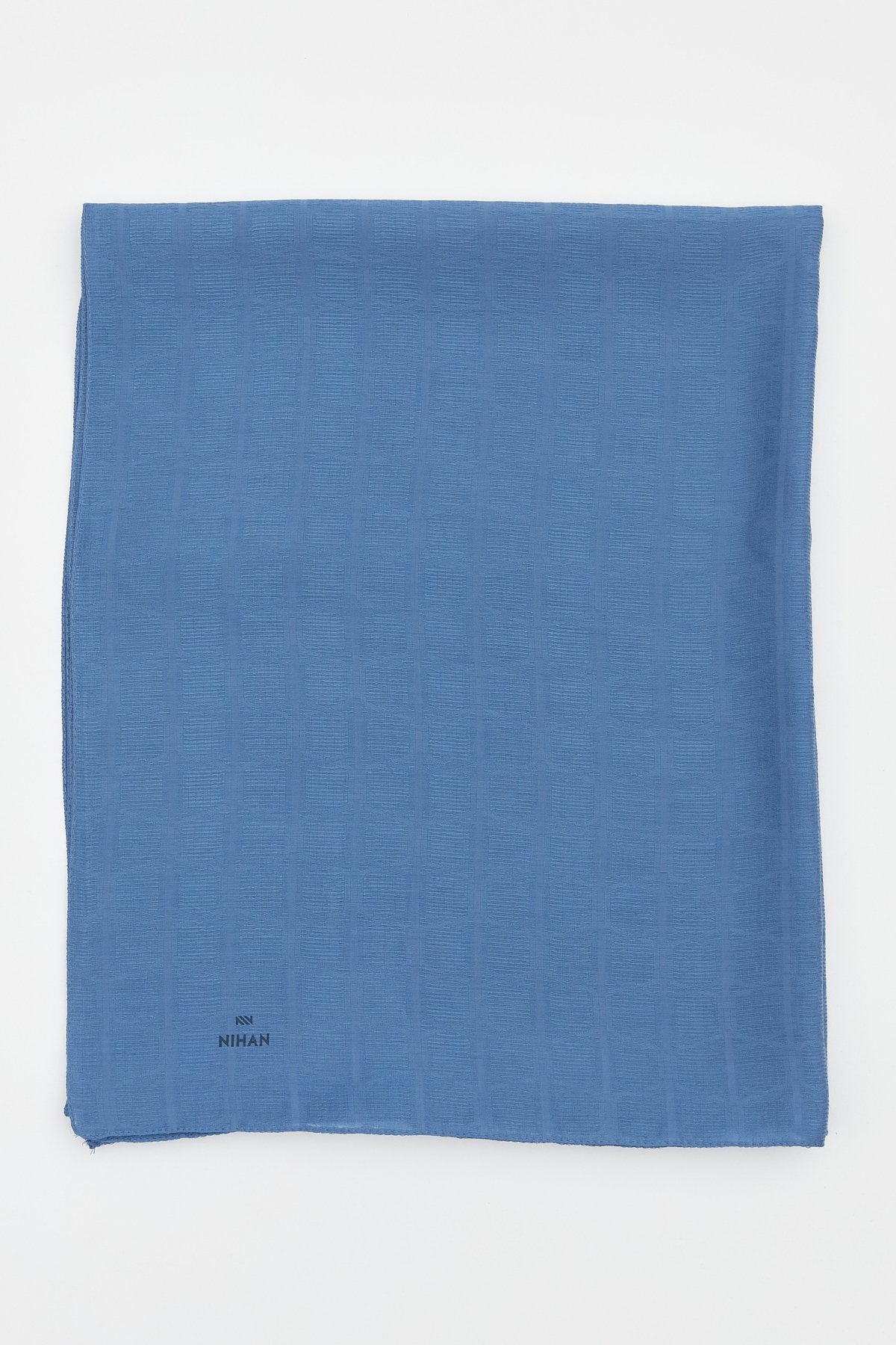 Square Pattern Style Scarf - Indigo