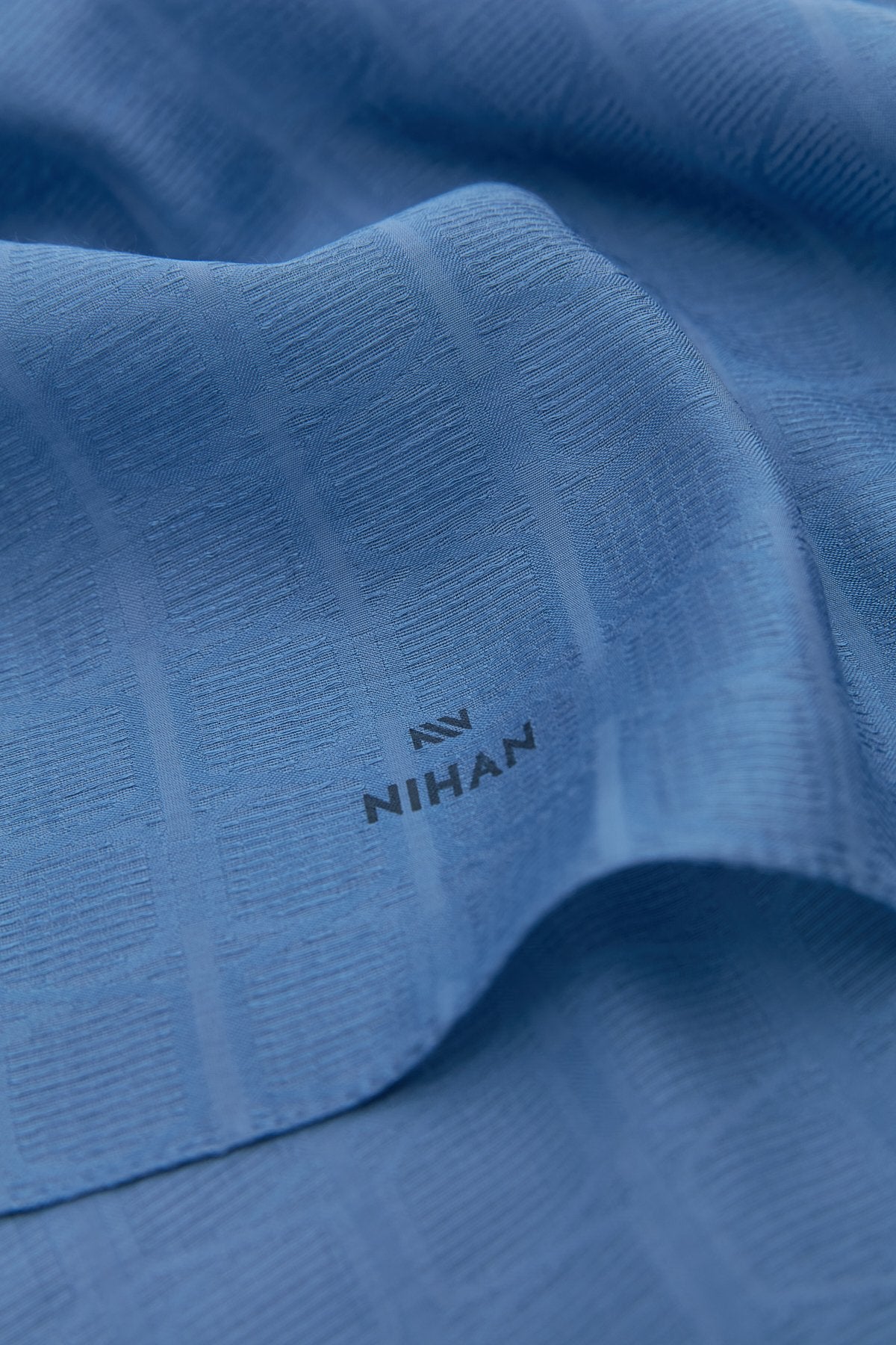 Square Pattern Style Scarf - Indigo