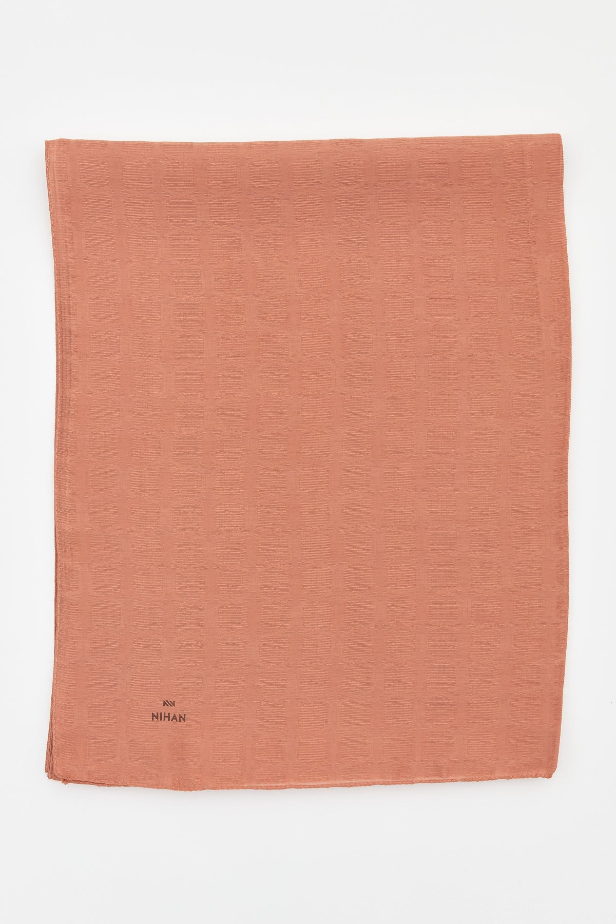 Square Pattern Style Shawl - Terracotta