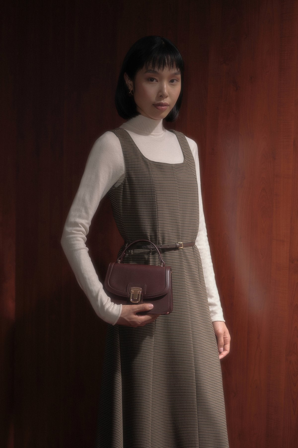Square Neck A-Line Vest - Brown