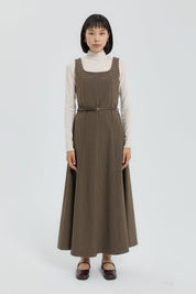 Square Neck A-Line Vest - Brown