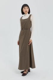 Square Neck A-Line Vest - Brown