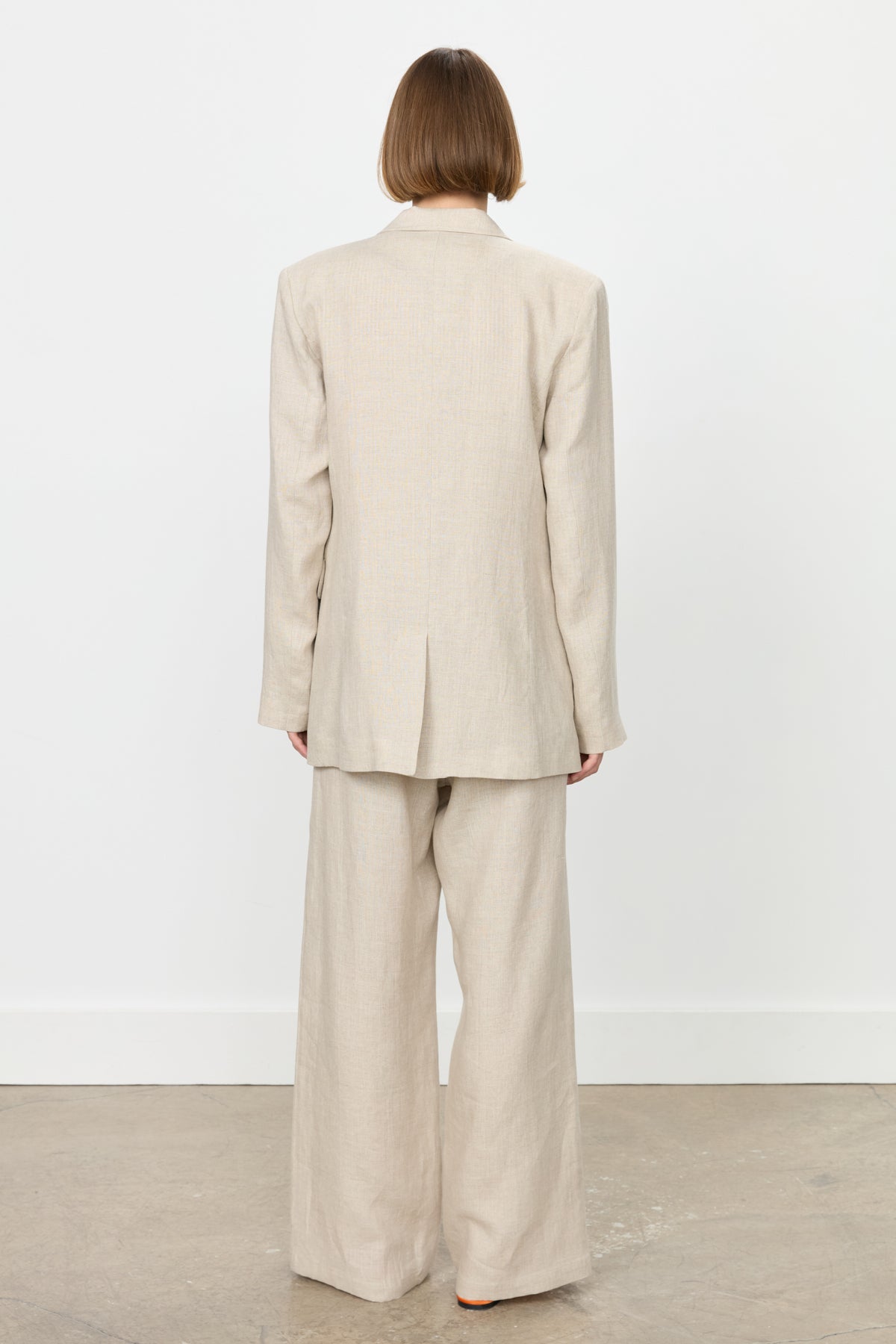 Keten Blazer Ceket - Bej