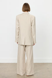 Keten Blazer Ceket - Bej