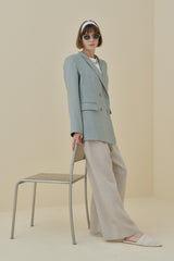 Keten Blazer Ceket - Mint