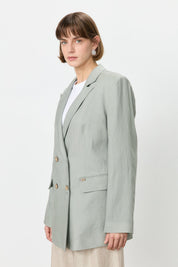 Keten Blazer Ceket - Mint