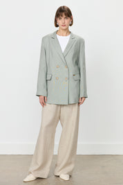 Keten Blazer Ceket - Mint