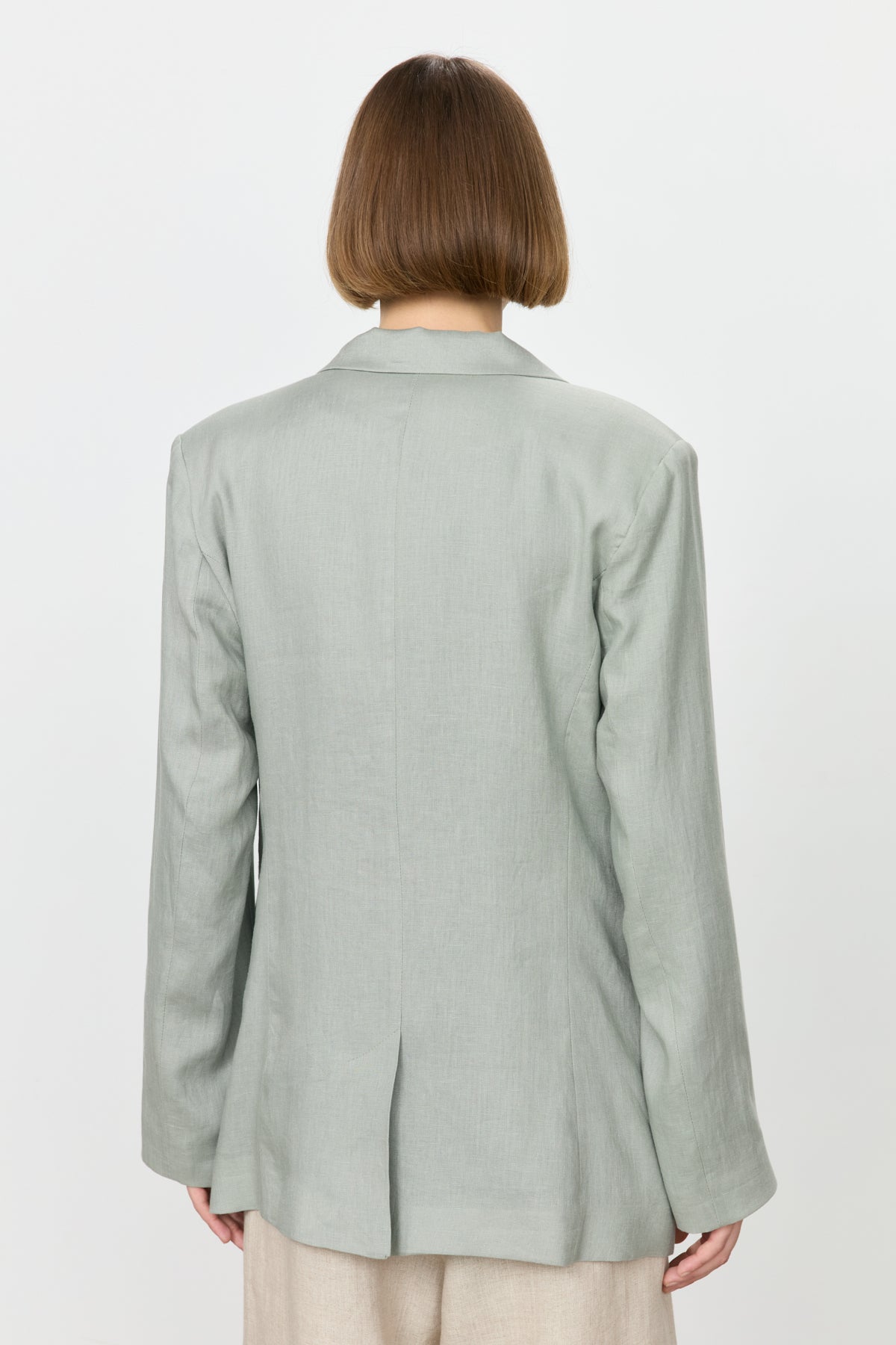 Keten Blazer Ceket - Mint