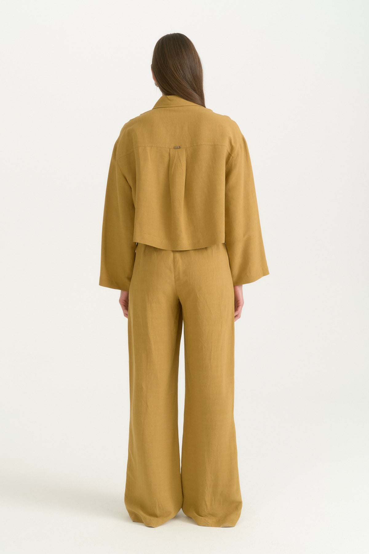 Linen Crop Shirt - Acid Wash
