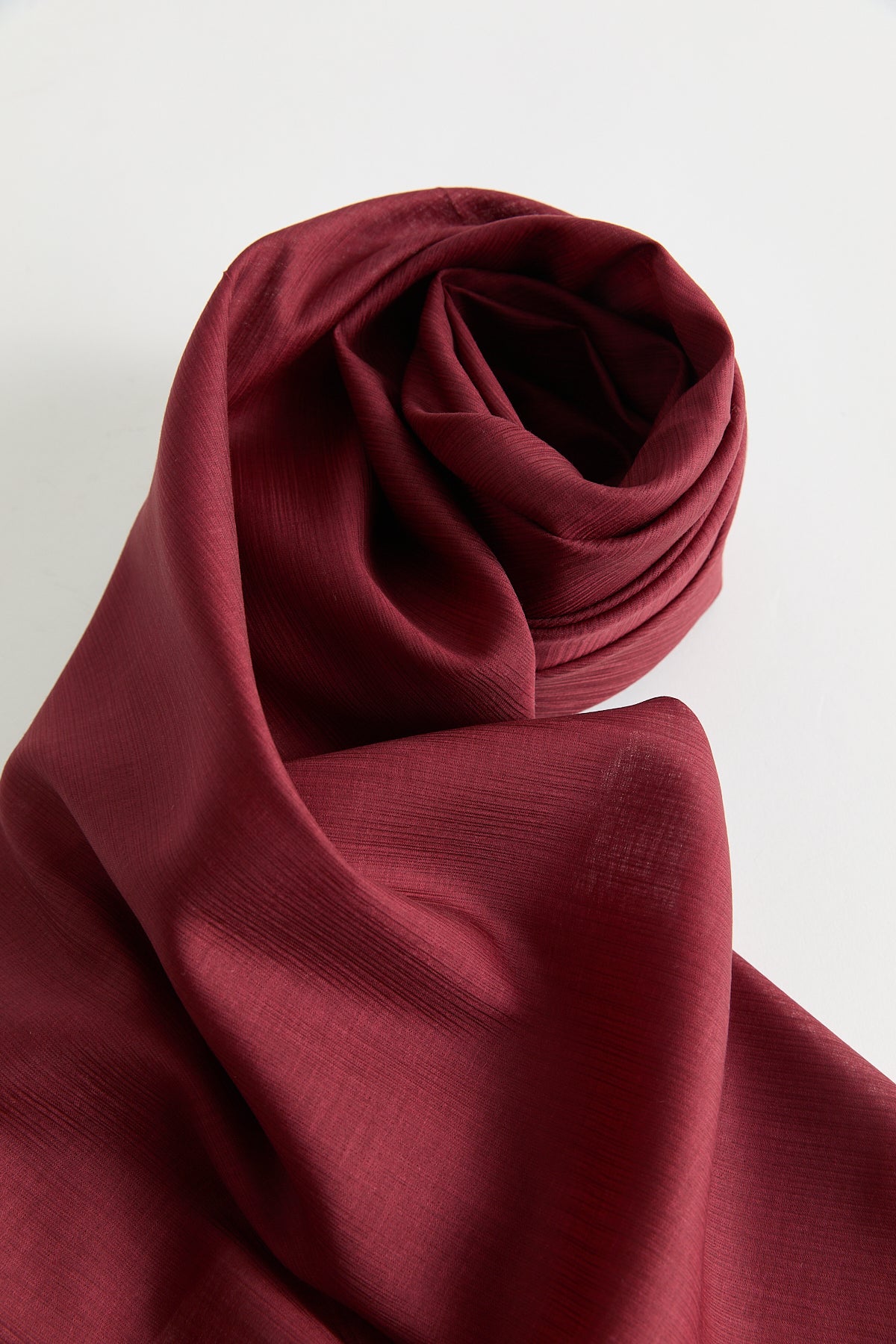 Keten Efektli Natural Lyocell Eşarp - Bordo