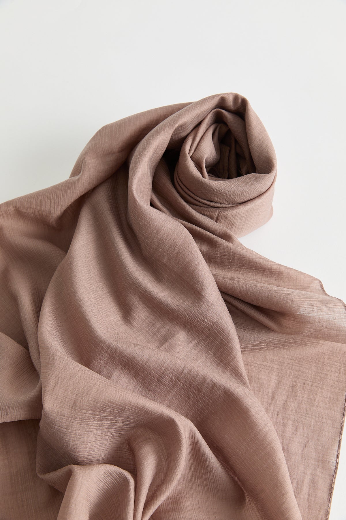 Linen Effect Natural Lyocell Scarf - Dried Rose
