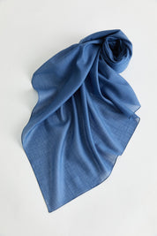 Linen Effect Natural Lyocell Scarf - Indigo