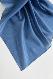 Linen Effect Natural Lyocell Scarf - Indigo