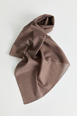 Linen-Effect Natural Lyocell Scarf - Brown
