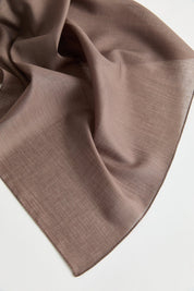 Linen-Effect Natural Lyocell Scarf - Brown