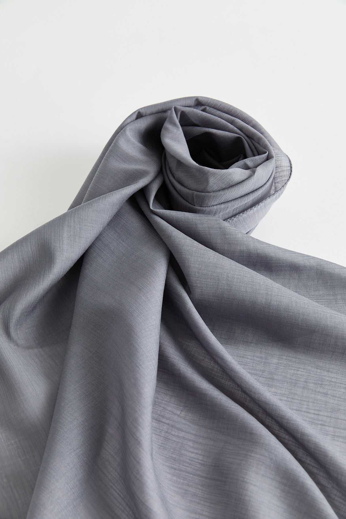 Linen Effect Natural Lyocell Scarf - Dark Gray