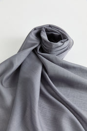 Linen Effect Natural Lyocell Scarf - Dark Gray