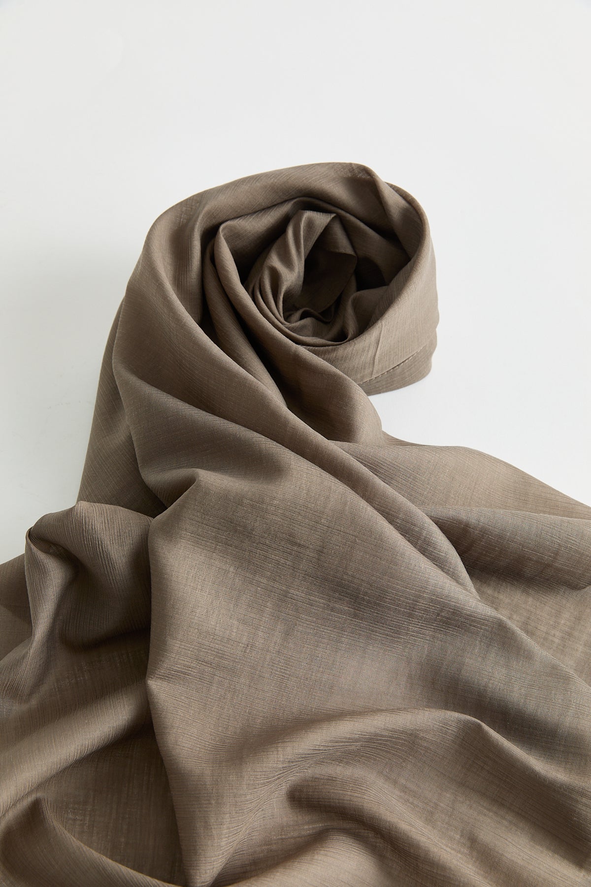 Linen-Effect Natural Lyocell Scarf - Dark Mink