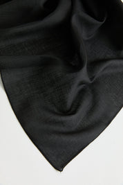 Linen Effect Natural Lyocell Scarf - Black