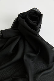 Linen Effect Natural Lyocell Scarf - Black